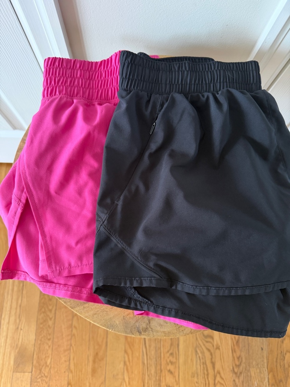 Women's Athletic Shorts - Black & Pink Active Shorts